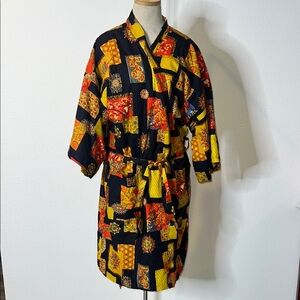 Weldon Vintage Terry Lined Cotton Kimono Style Pattern Robe